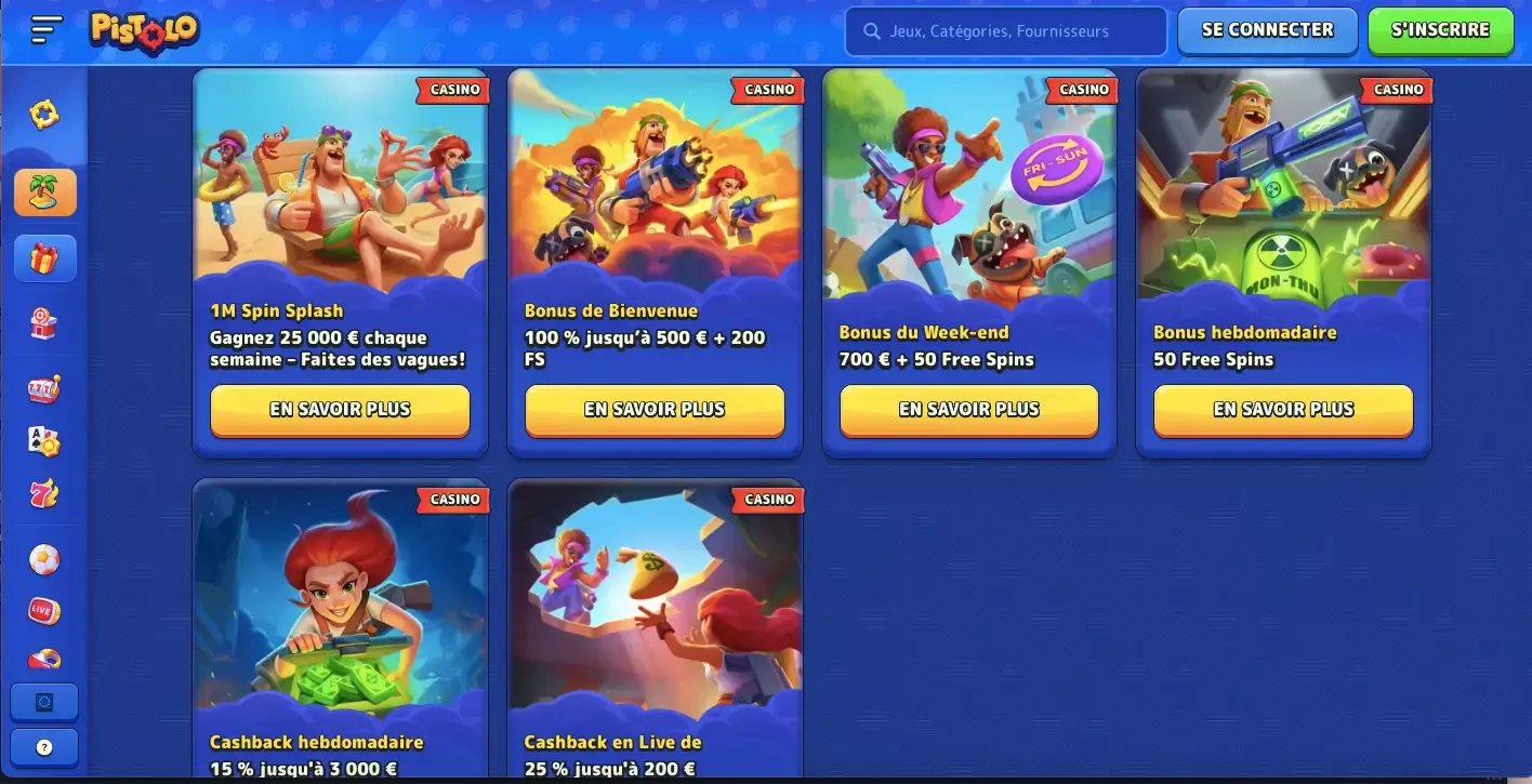 Pistolo besplatni spinovi